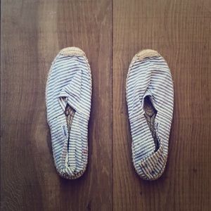 Soludos Chambray Striped Flats, size 38